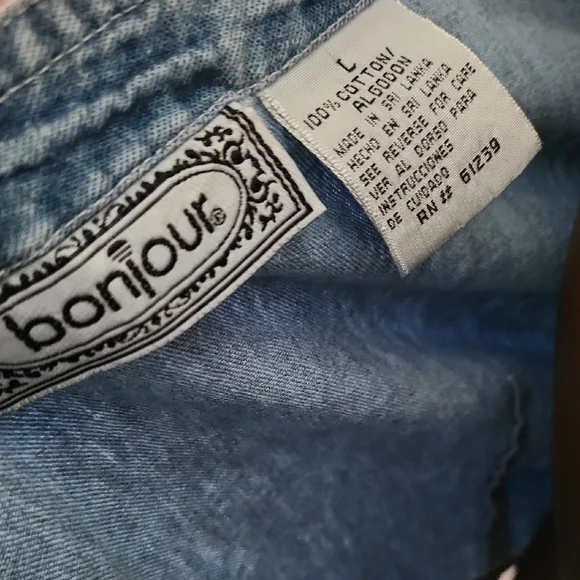 Bonjour Vintage Light Blue Denim Cut Out Cropped Vest - Picture 3 of 9